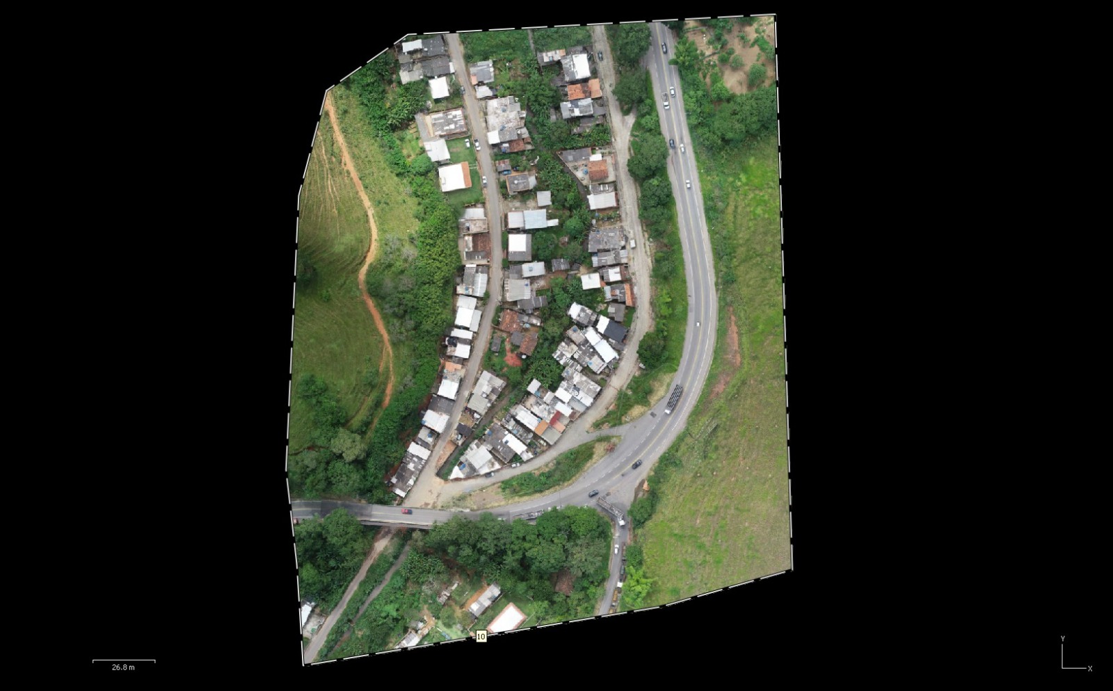 Ortomosaico imagem aérea georreferenciada